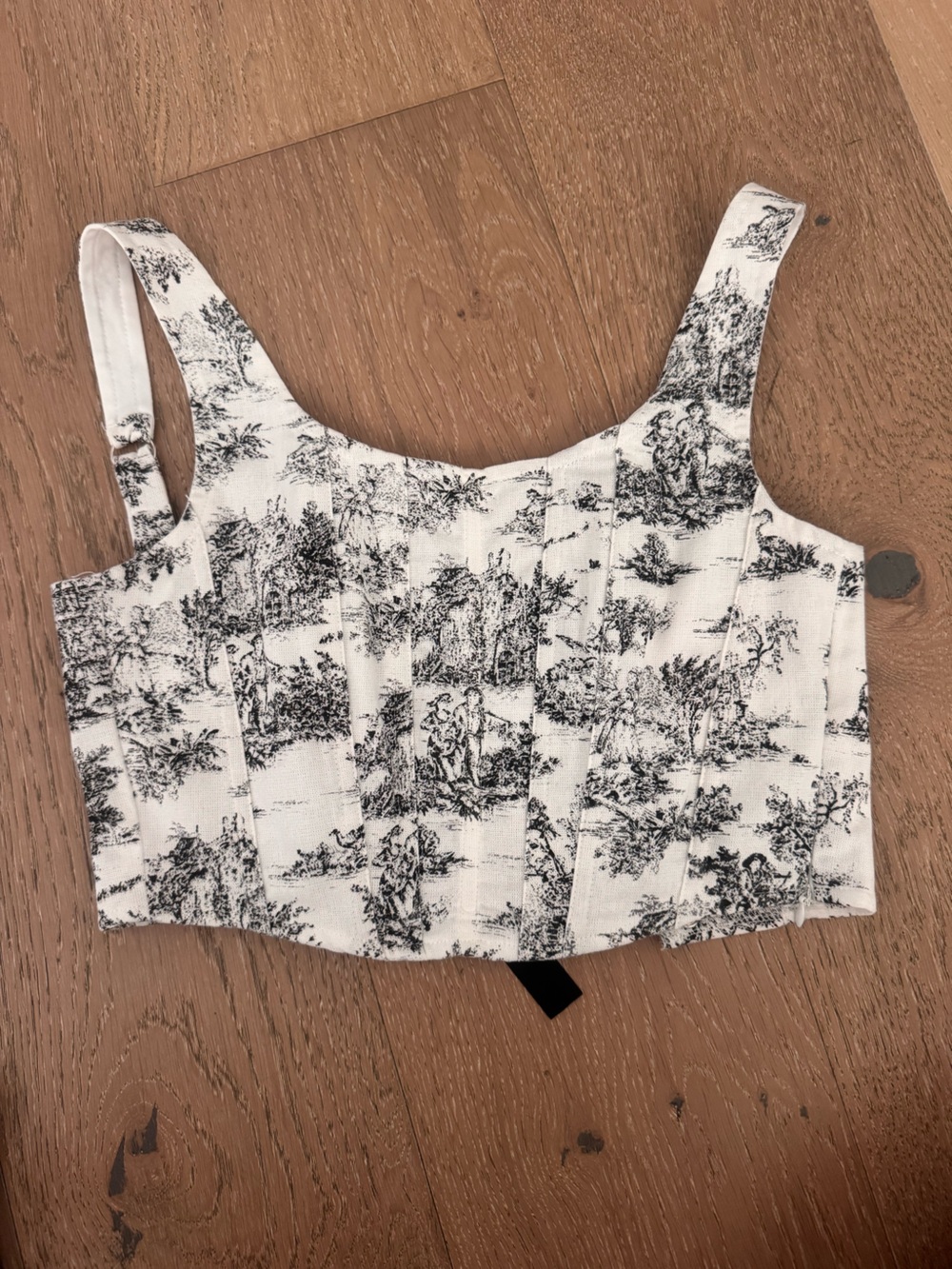 Black & White Corset Crop Tank Top